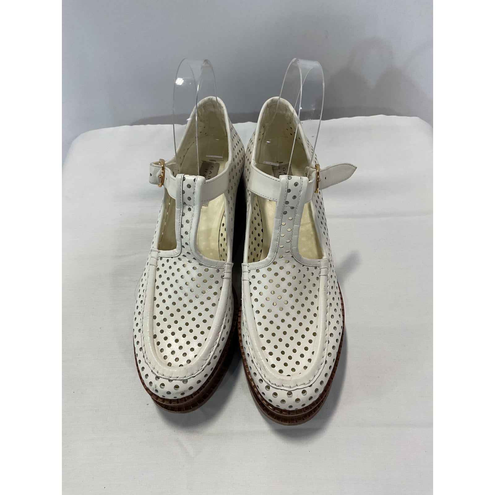 Gabriela Hearst 'Aria' White Leather Platform Mary Jane Heels Size 7