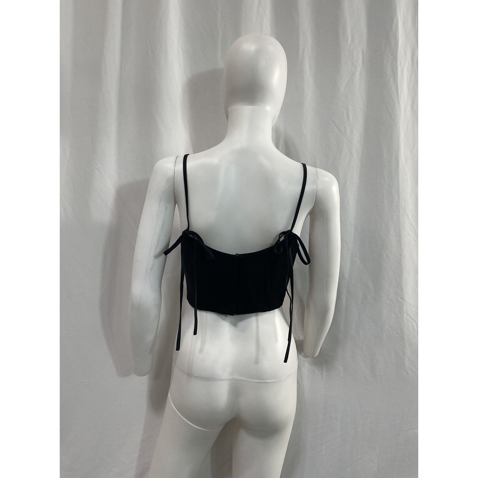 Helsa 'Stretch' Black Cotton Sateen Bustier Size S