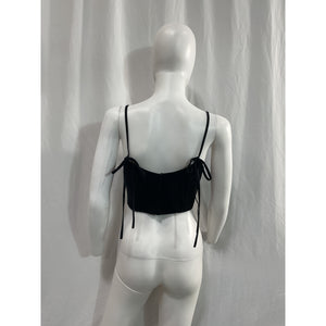 Helsa 'Stretch' Black Cotton Sateen Bustier Size S