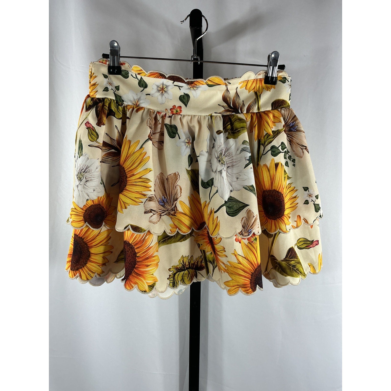 Agua Bendita 'Cooper' Yellow Polyester Skirt Size L