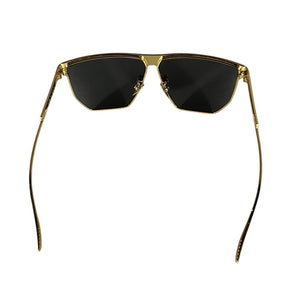 Bottega Veneta Polished Gold D-Frame Sunglasses