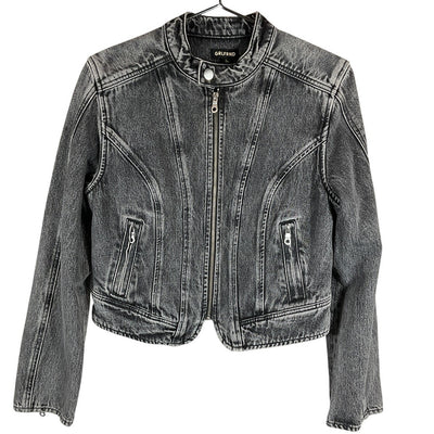 Grlfrnd Washed Gray Racer Jacket Size L
