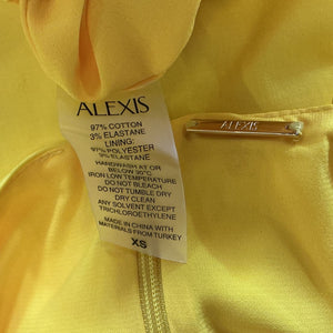 Alexis Ruched Yellow Braxton Dress Size XS