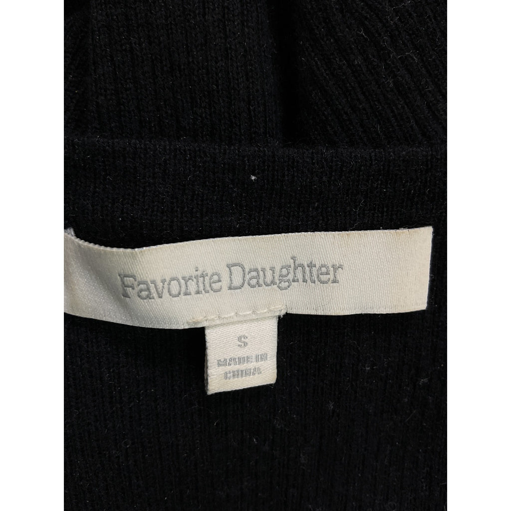 Favorite Daughter Black 'The Take It Easy' Merino Wool Rib Scoop Neck Tank Top Size S