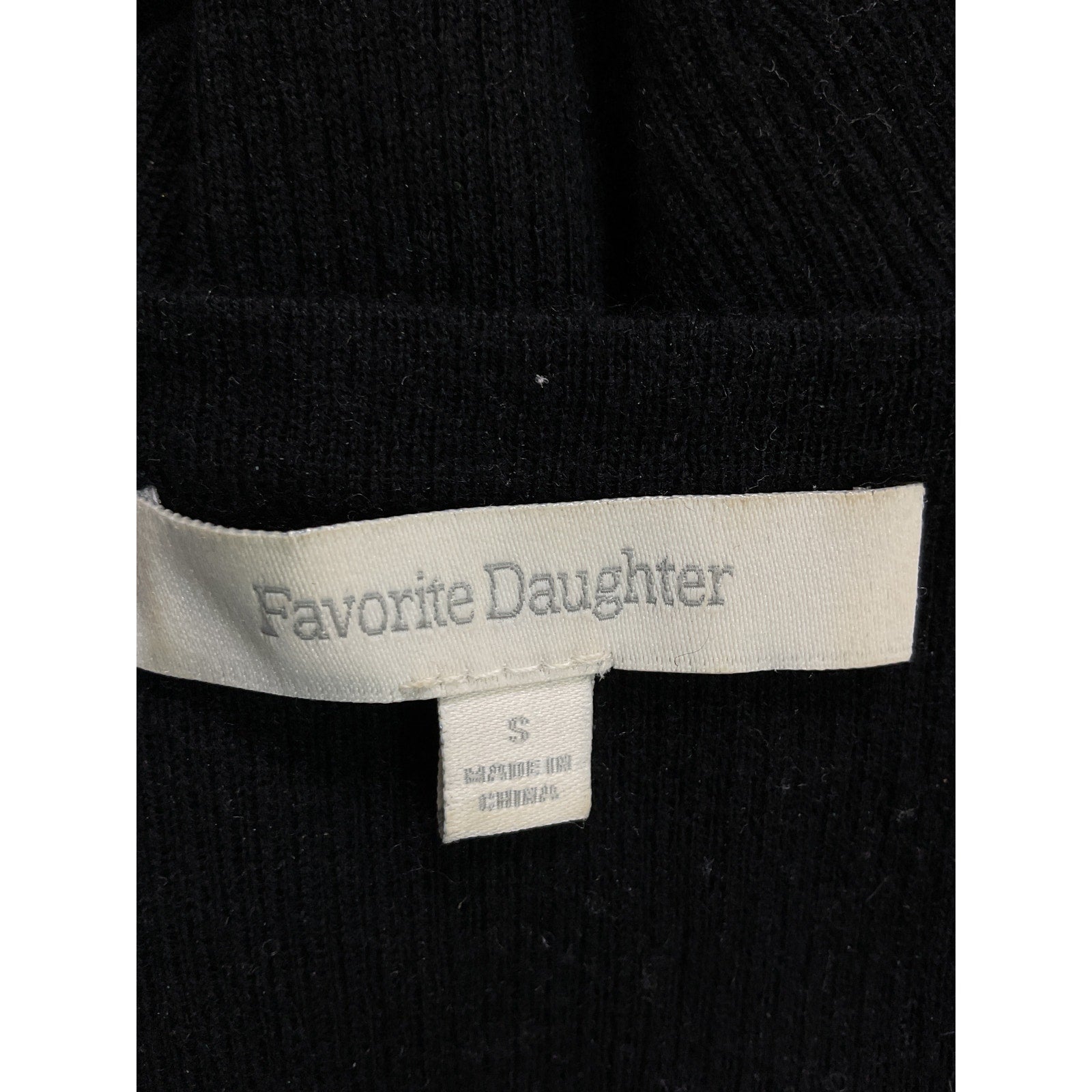 Favorite Daughter Black 'The Take It Easy' Merino Wool Rib Scoop Neck Tank Top Size S