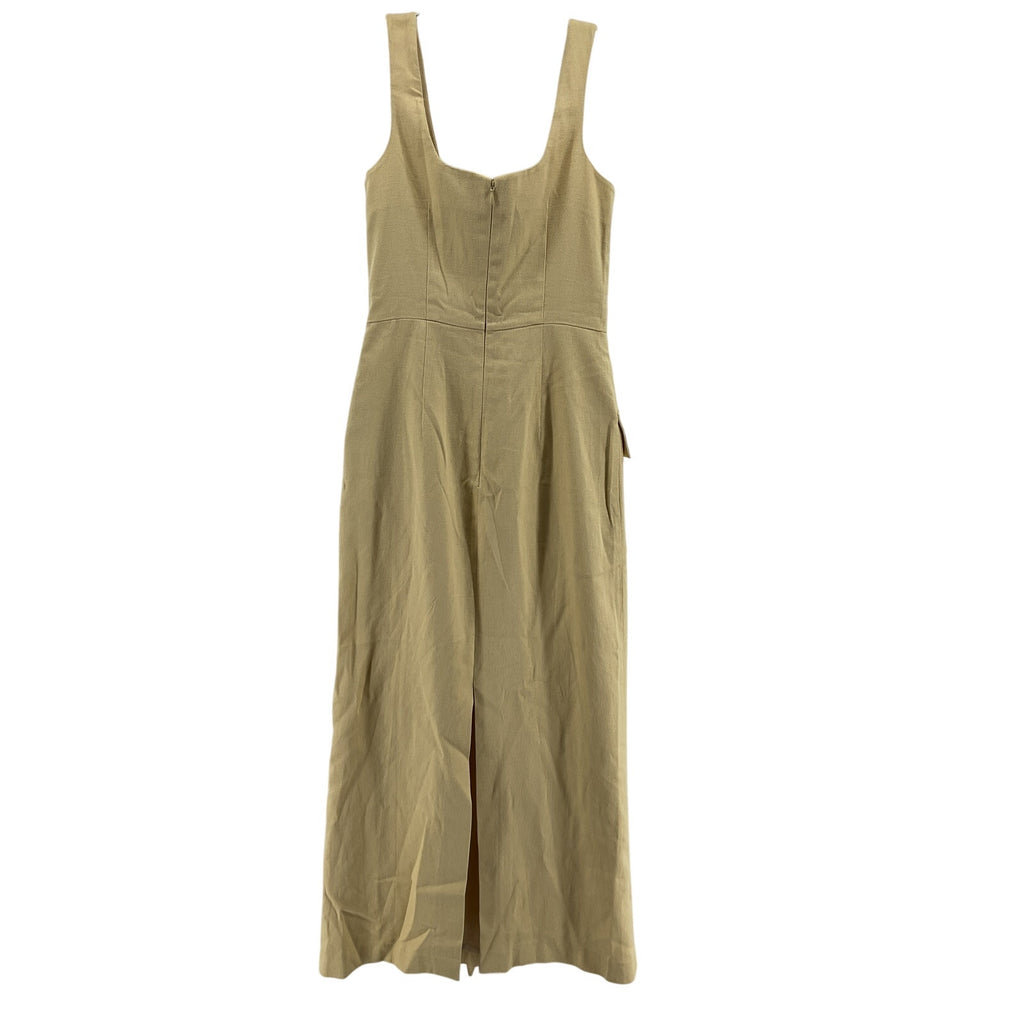 Usisi Sister 'Leah' Yellow Cotton Tie-Detailed Gauze Midi Dress Size XS