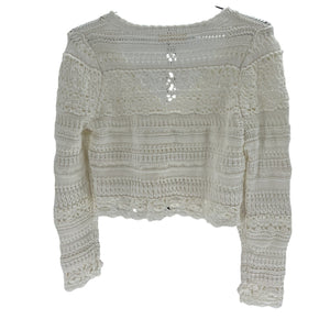 Loveshackfancy Crochet White Middleton Cardigan Size M
