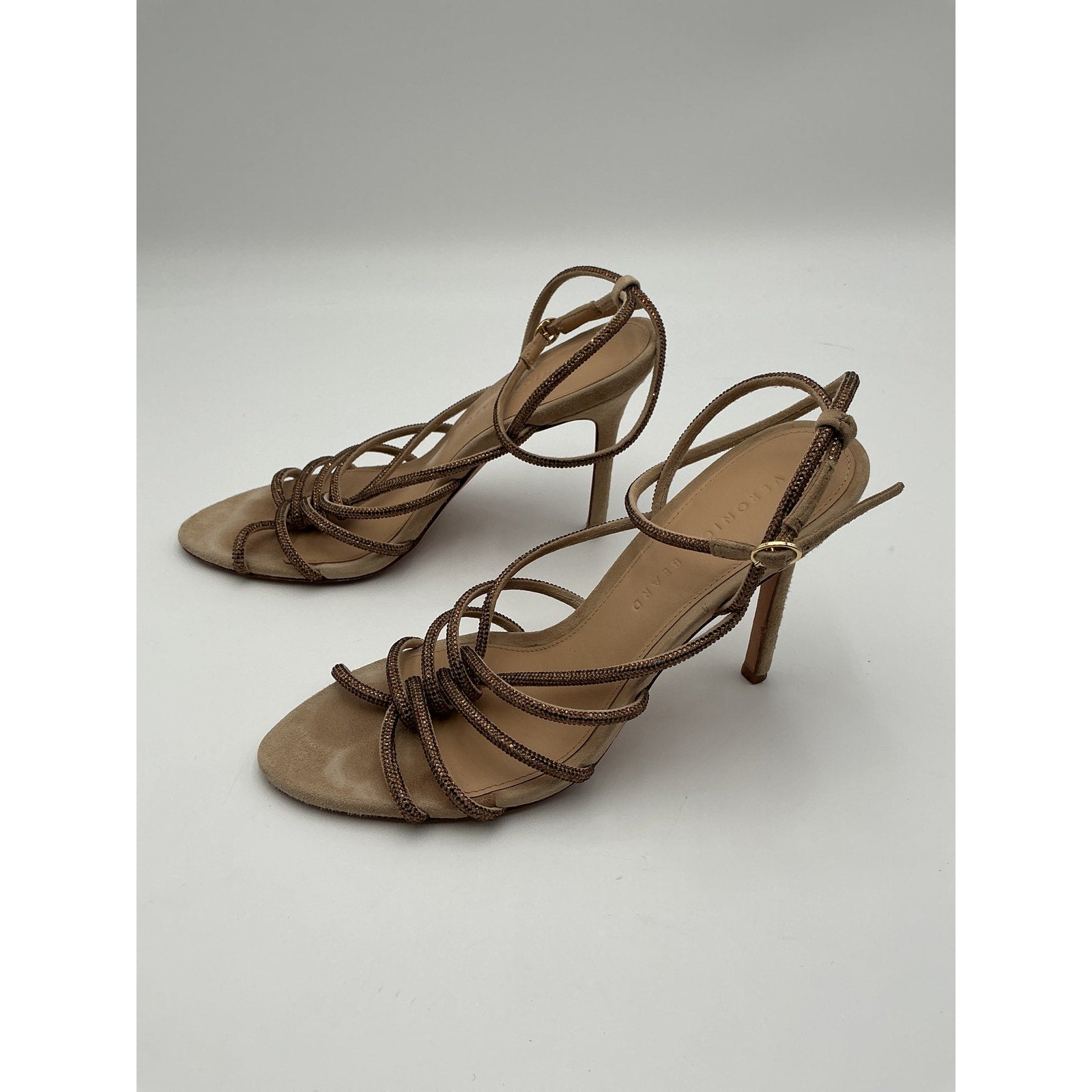 Veronica Beard 'Aneesha' Tan Leather Heel Sandal Size 8