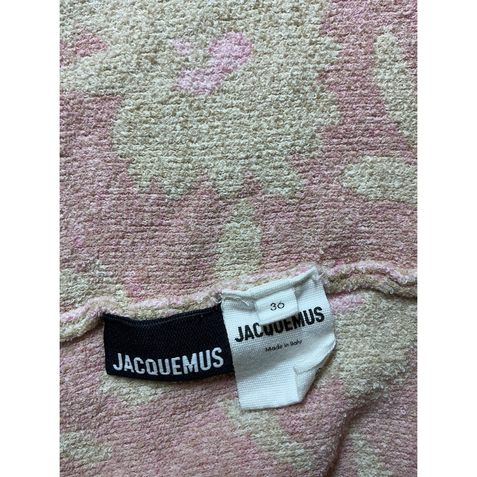 Jacquemus 'Le Polo Bagnu' Pink Open Back Terrycloth Blouse Size 36