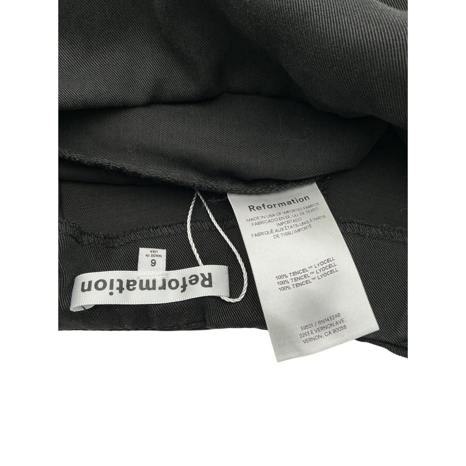 Reformation 'Imogen' Black Tencel Lyocell Skort Size 6