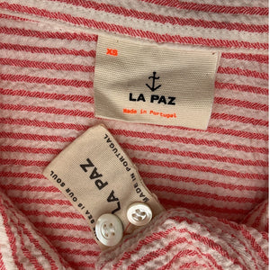 La Paz Striped Pink Branco Button Down Shirt Size XS