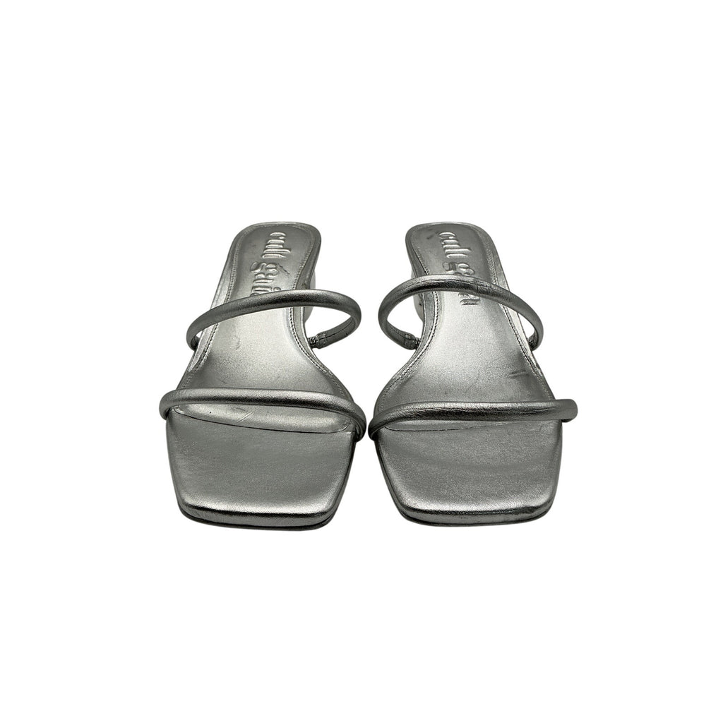 Cult Gaia 'Leora' Silver Leather Sandals Size 11.5