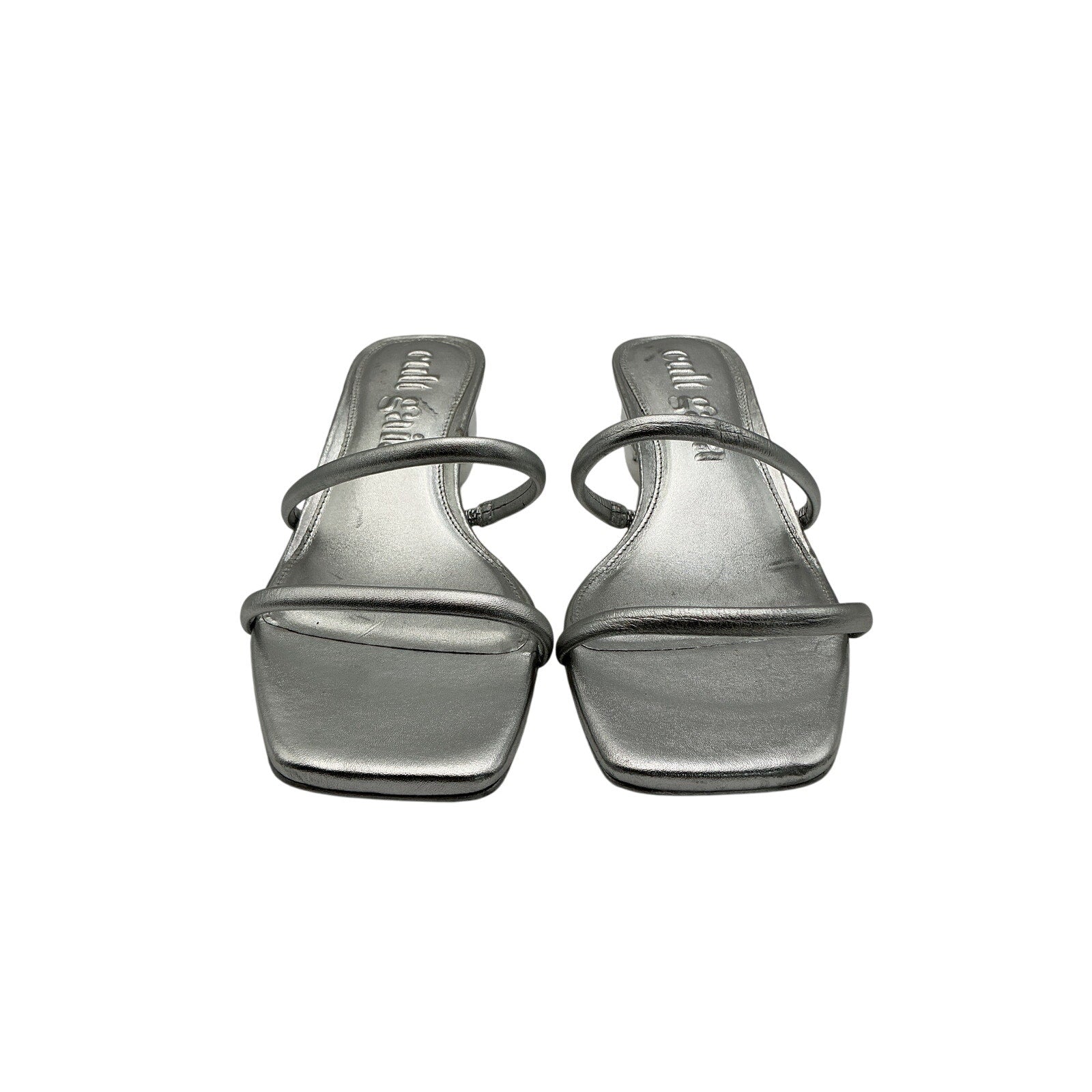 Cult Gaia 'Leora' Silver Leather Sandals Size 11.5