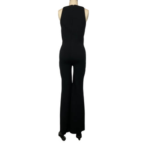 Courrèges Sleek Black Milano Knit Jumpsuit Size M