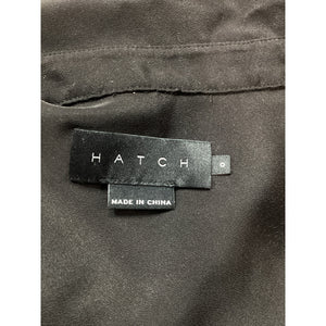 Hatch 'The Savannah' Black Short Sleeve Button Down Top Size 0