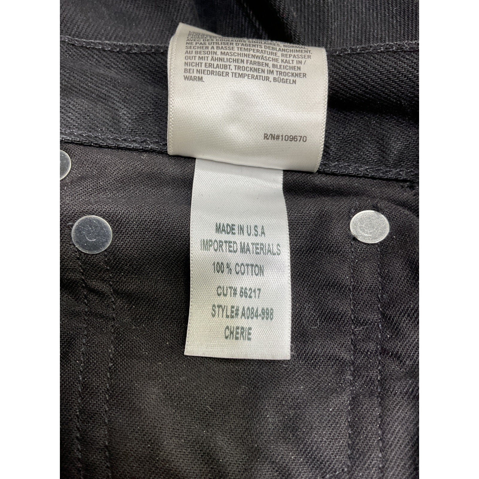 Agolde 'Cherie' Black Cotton High Rise Straight Jean Size 26