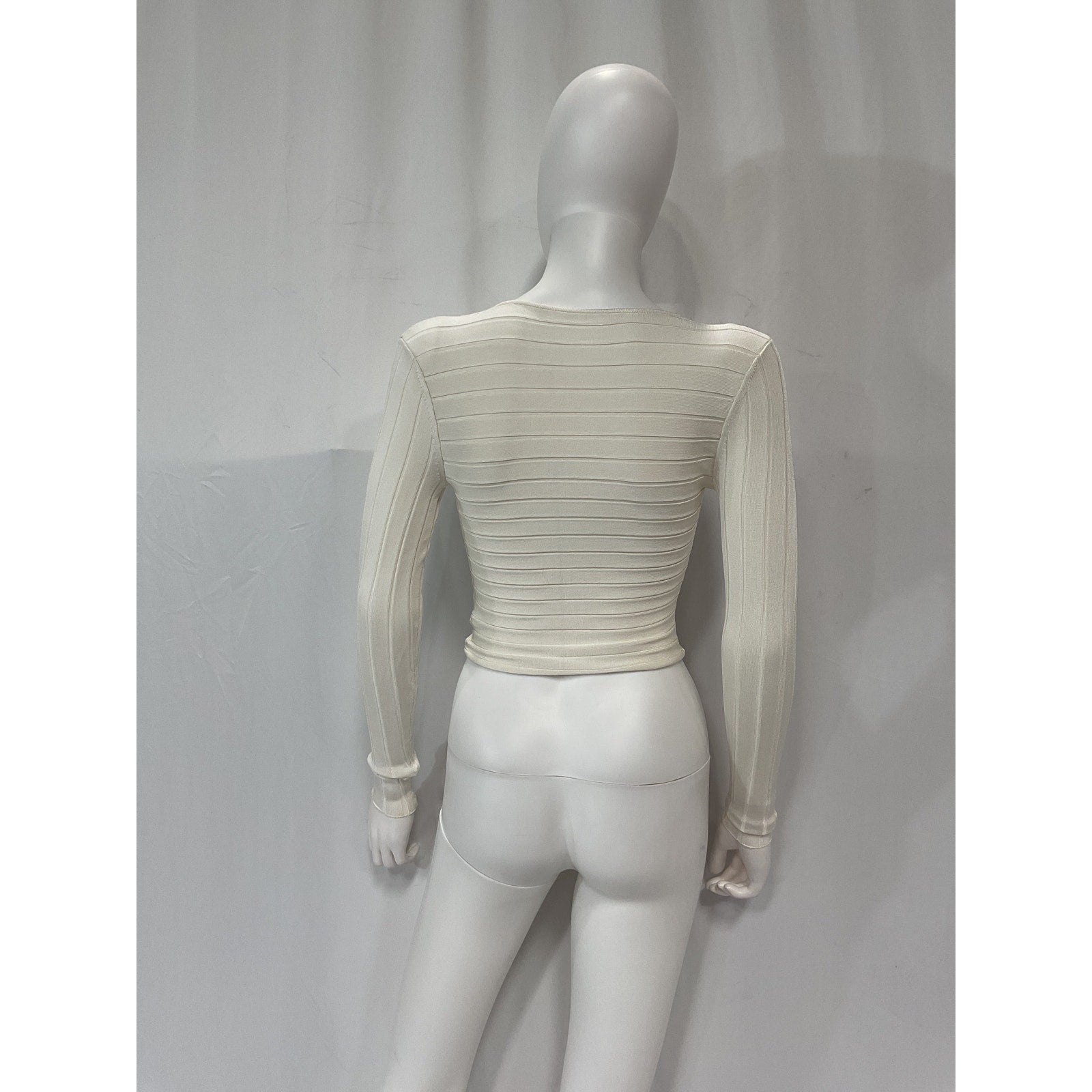 Dion Lee 'Central' White Braid V Neck Top Size XS