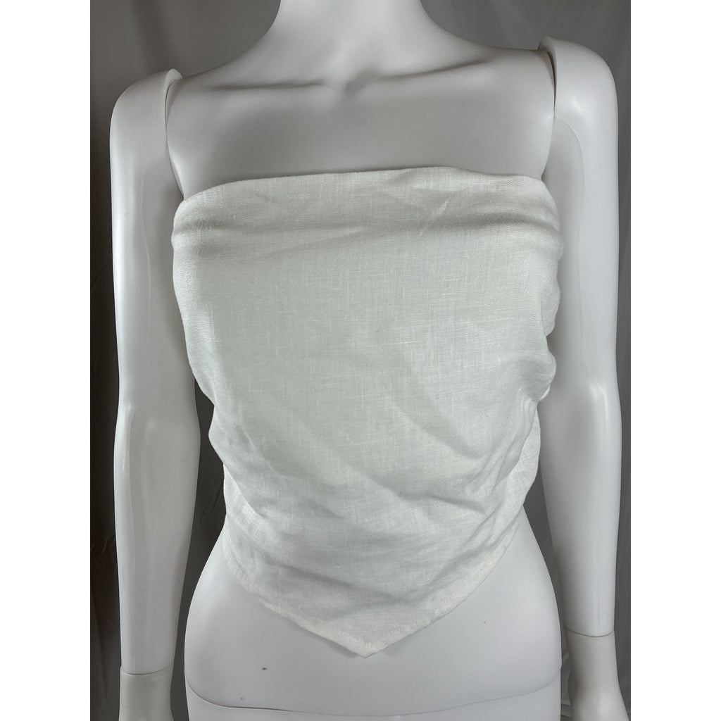 Faithfull The Brand 'La Loza' White Linen Top Size M