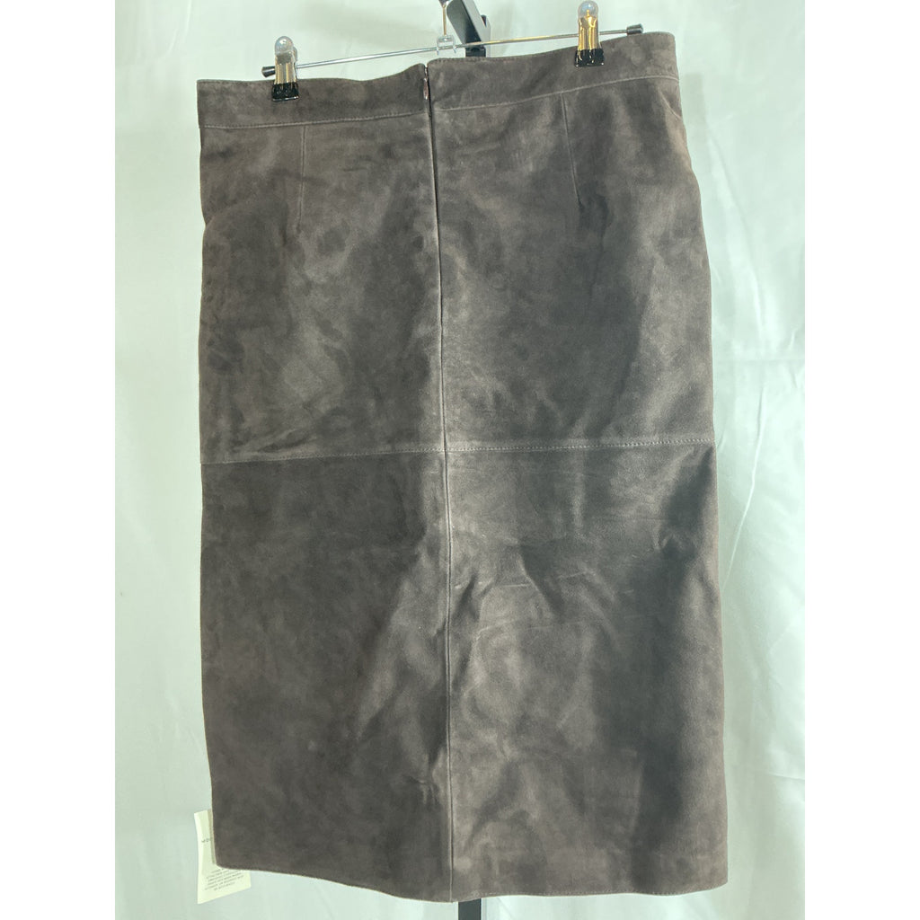 Toteme 'Paneled' Brown Suede Midi Skirt Size 36