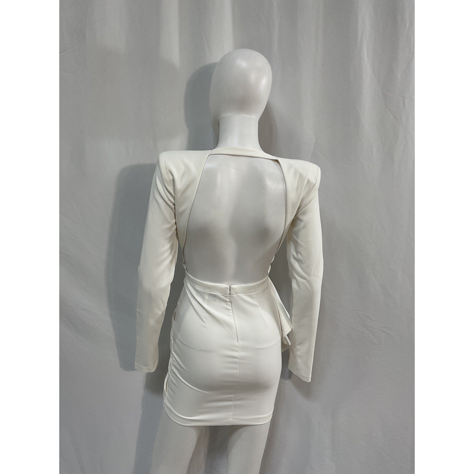 Michael Costello 'Fena' White Polyester Mini Dress Size XXS
