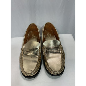 Sebago 'Dan Met' Gold Flasts Size 10