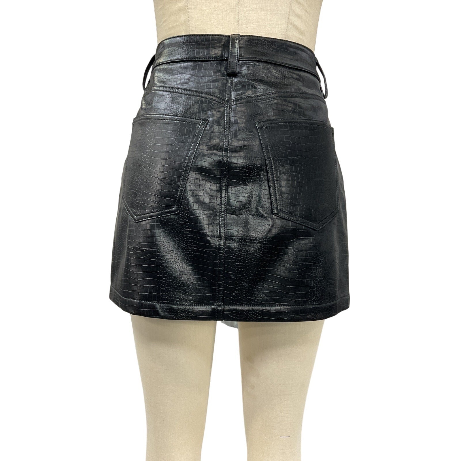 Favorite Daughter 'The Shay' Black Polyurethane Skirt Size 29
