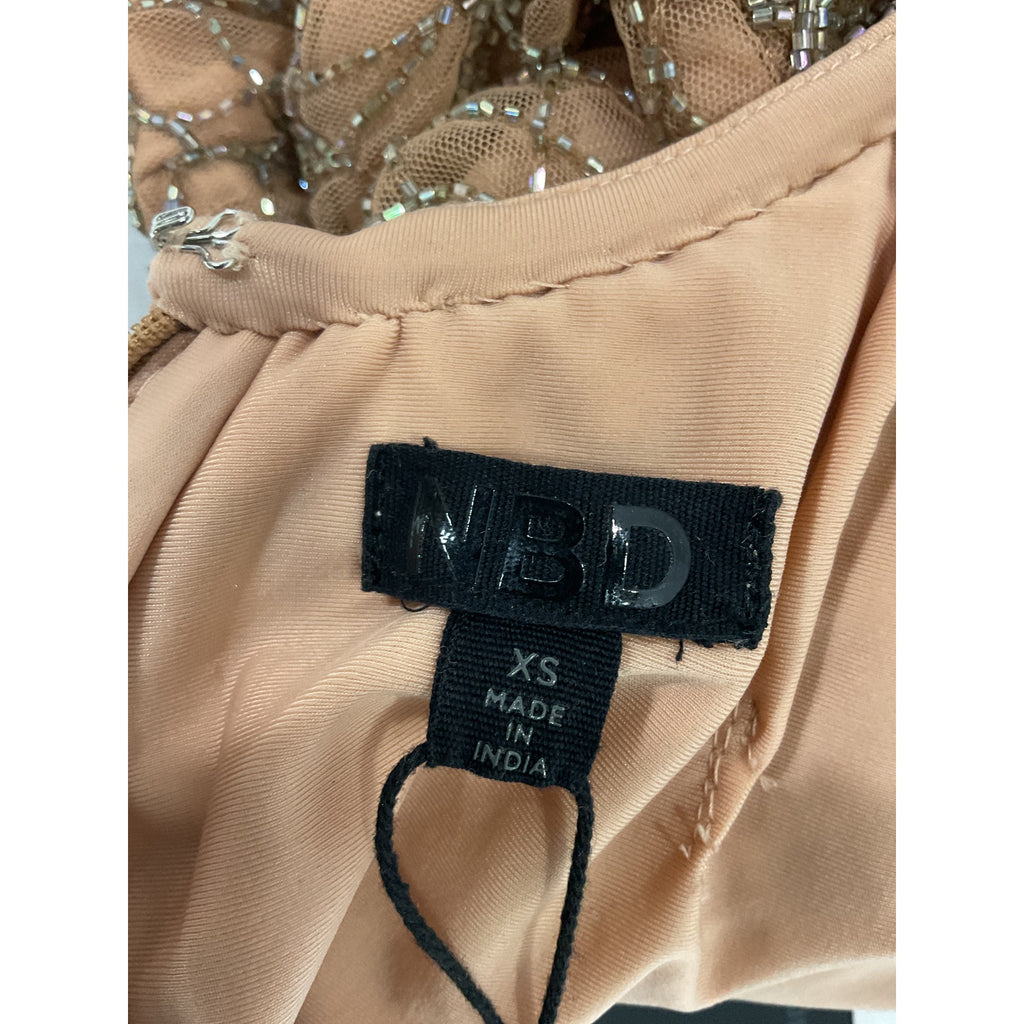 X By Nbd 'Rischa' Gold Halter Neck Dress Size XS - NWT
