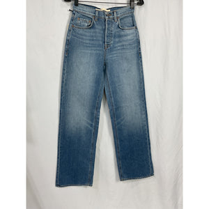 Grlfrnd 'Brooklyn' Blue Cotton High Rise Straight Denim Jean Size 24 - NWT