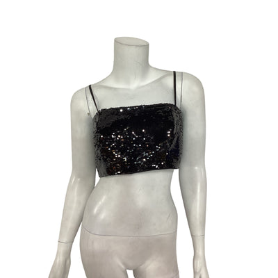Cinq à Sept Sequined Black Nikki Top Size M