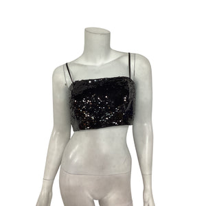 Cinq à Sept Sequined Black Nikki Top Size M