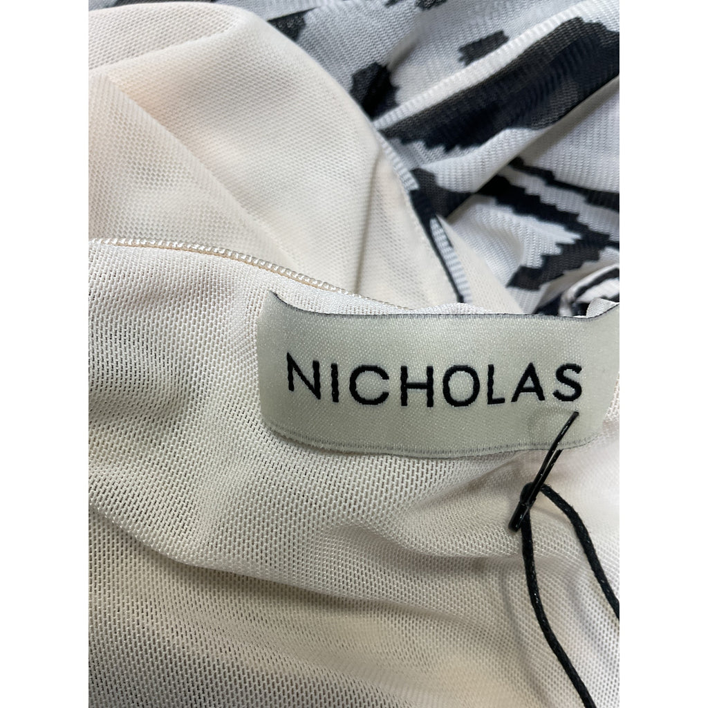 Nicholas 'Drue' White Draped Asymmetrical One Shoulder Midi Dress Size 4