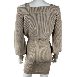 Ser.O.Ya Ribbed Tan Janelle Sweater Dress Size S