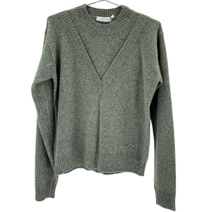 Paco Rabanne Layered Teal Wool-Blend Sweater Size L