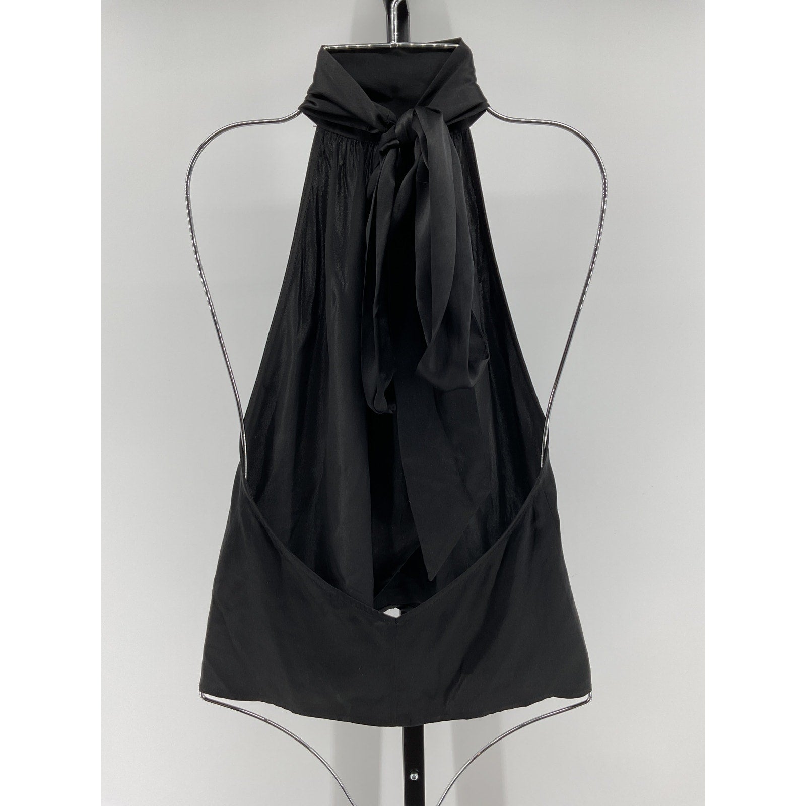The Sei 'Halter' Black Silk Open Back Top Size 0