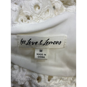 For Love & Lemons 'Becca' White Linen Top Size M