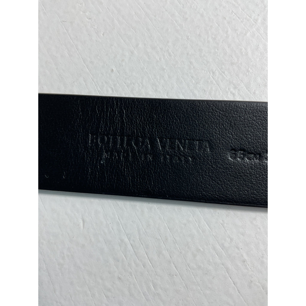 Bottega Veneta 'Triangle' Black Leather Skinny Belt Size 65