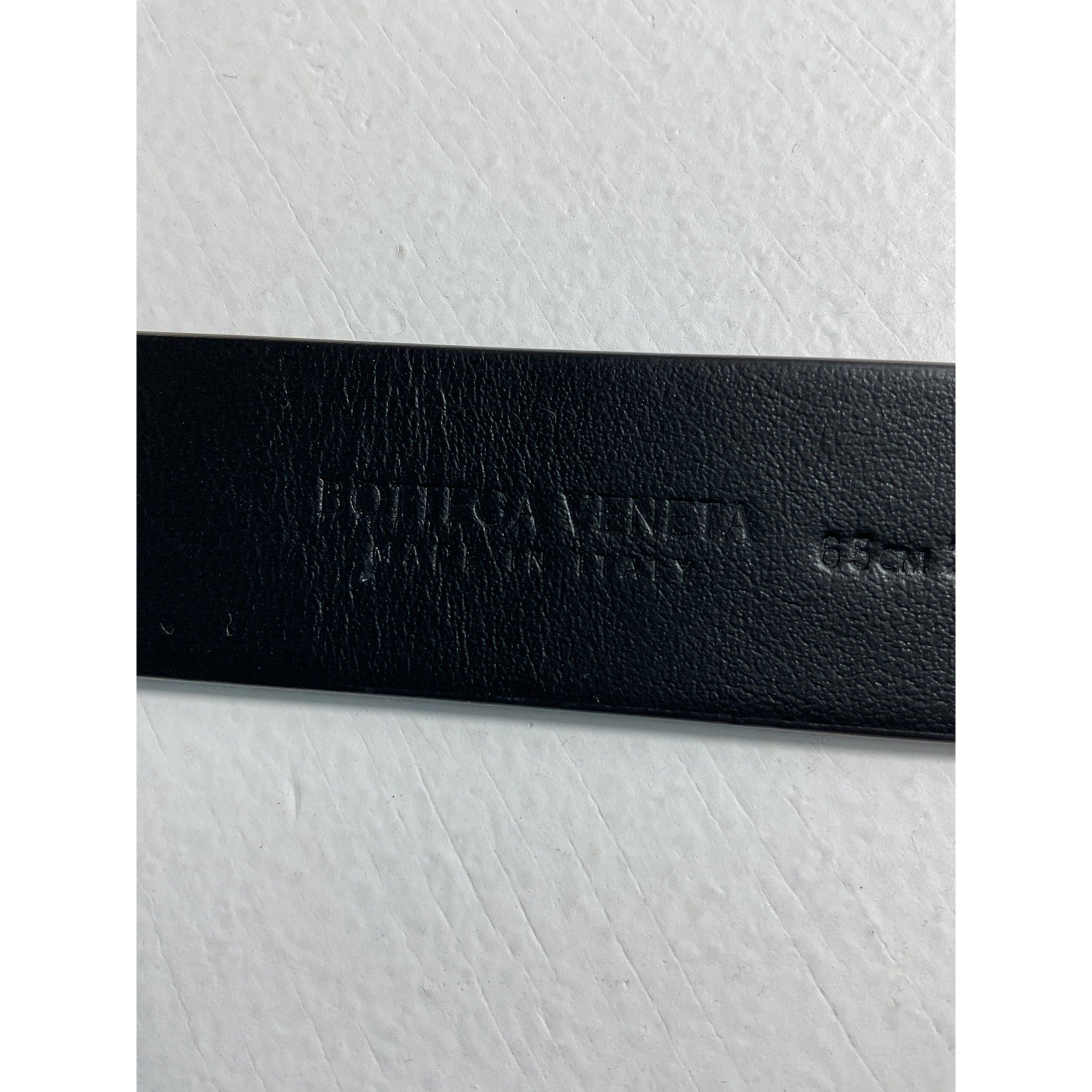 Bottega Veneta 'Triangle' Black Leather Skinny Belt Size 65
