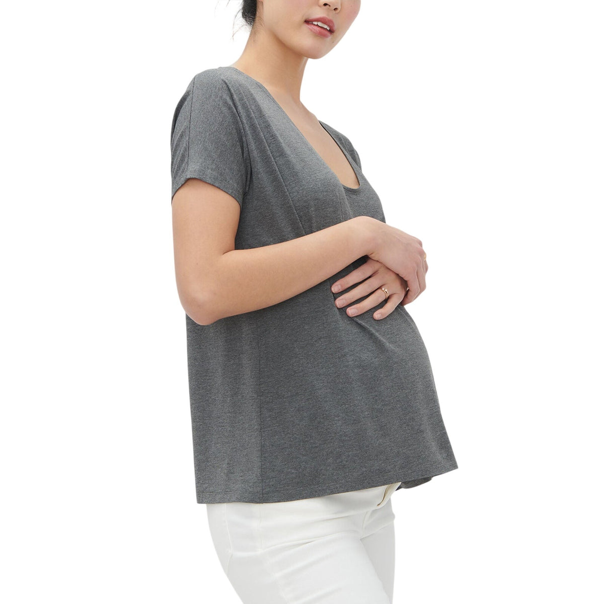 Hatch Soft Gray Perfect Vee Tee Size 3