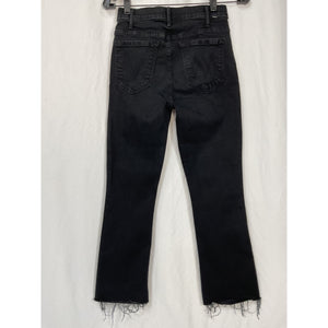 Mother The 'Lil' Black Cotton Hustler Ankle Fray Denim Jean Size 26