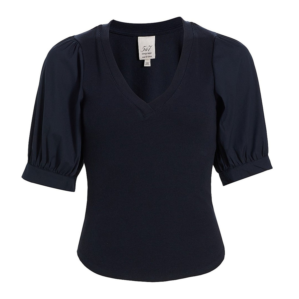 Cinq A Sept Puff-Sleeve Blue Amaya Top Size XS