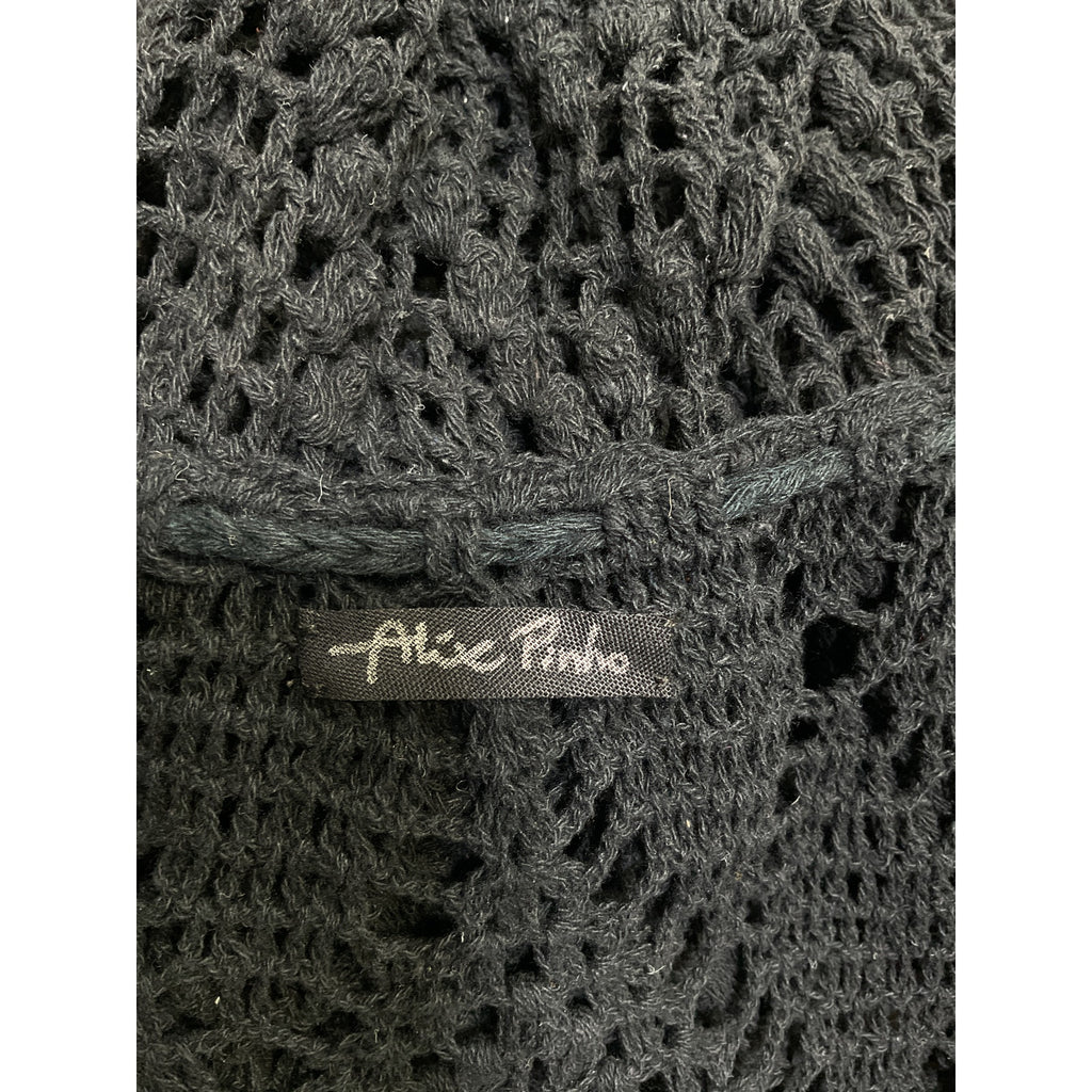 Alix Pinho 'Joyce' Black Cotton Crocheted Maxi Skirt Size L