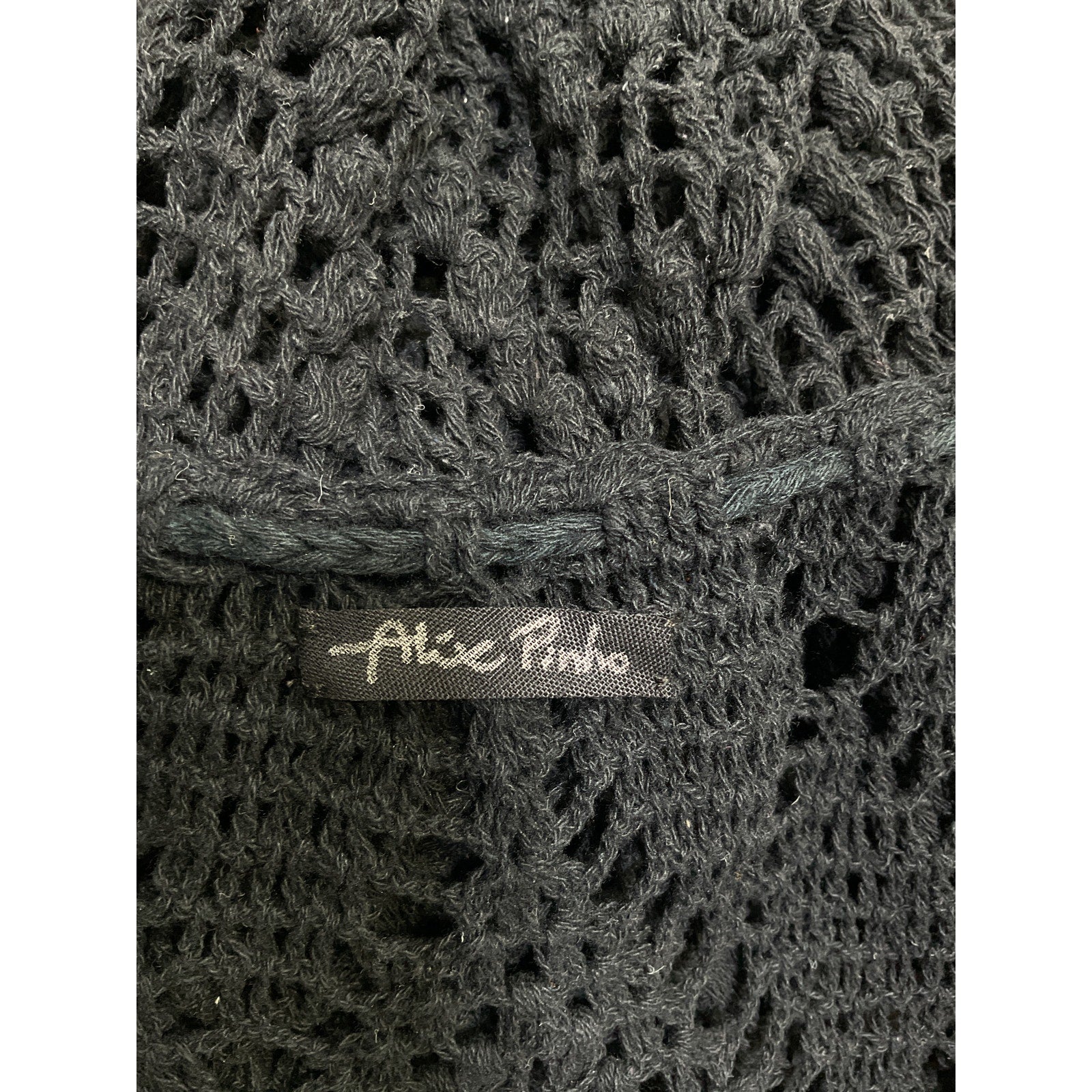 Alix Pinho 'Joyce' Black Cotton Crocheted Maxi Skirt Size L