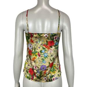 L'agence Floral Yellow Multi Gabriella Tank Top Size XXS