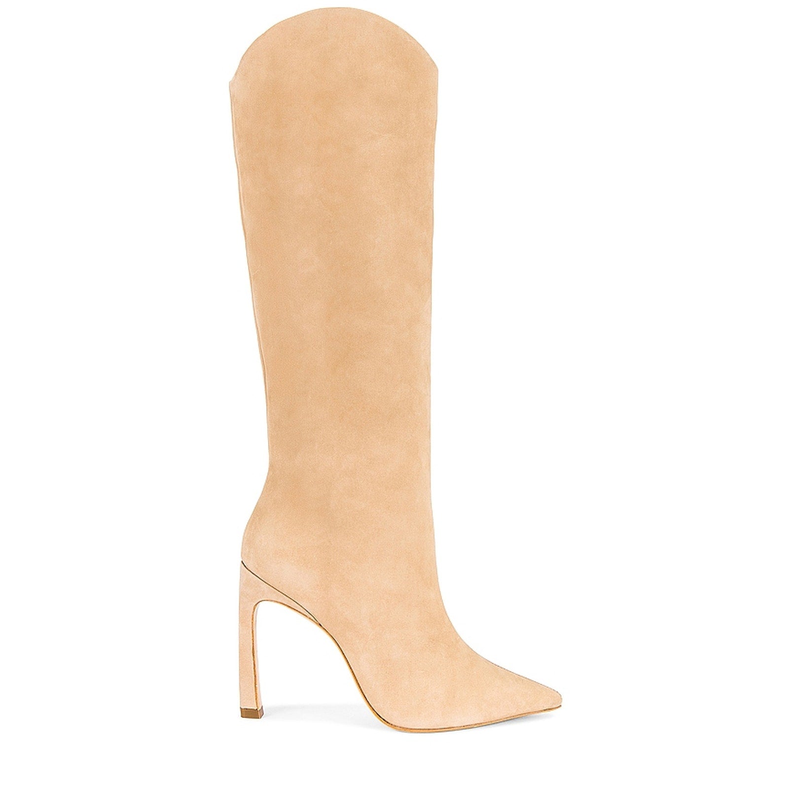 Schutz 'Maryana Sculpt' Tan Suede Leather Stiletto Heel Boot Size 9