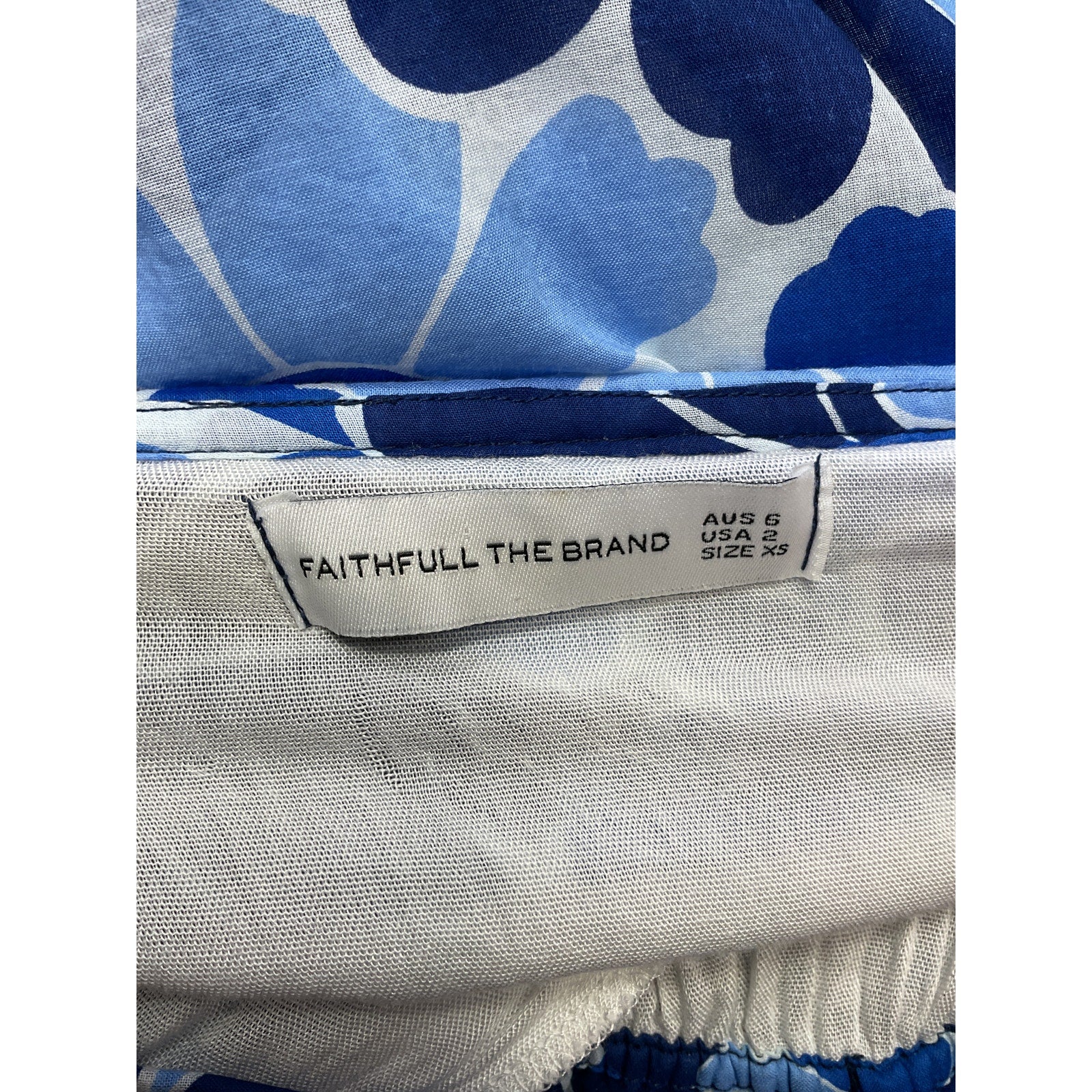 Faithfull The Brand 'Wilonna' Blue Cotton Midi Dress Size XS