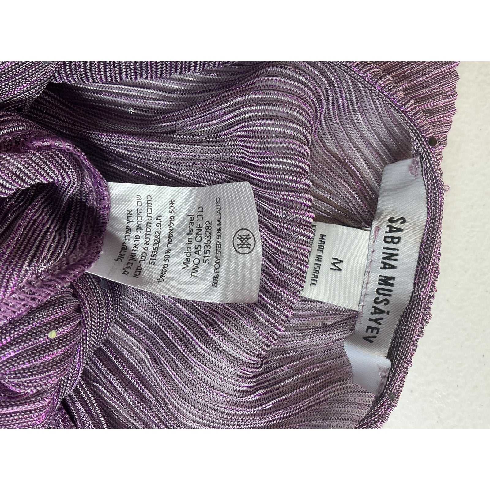 Sabina Musayev 'Felicie' Purple Polyester Mini Dress Size M