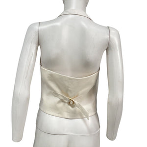 Veronica Beard Tailored Cream Arabella Halter Vest Size 4