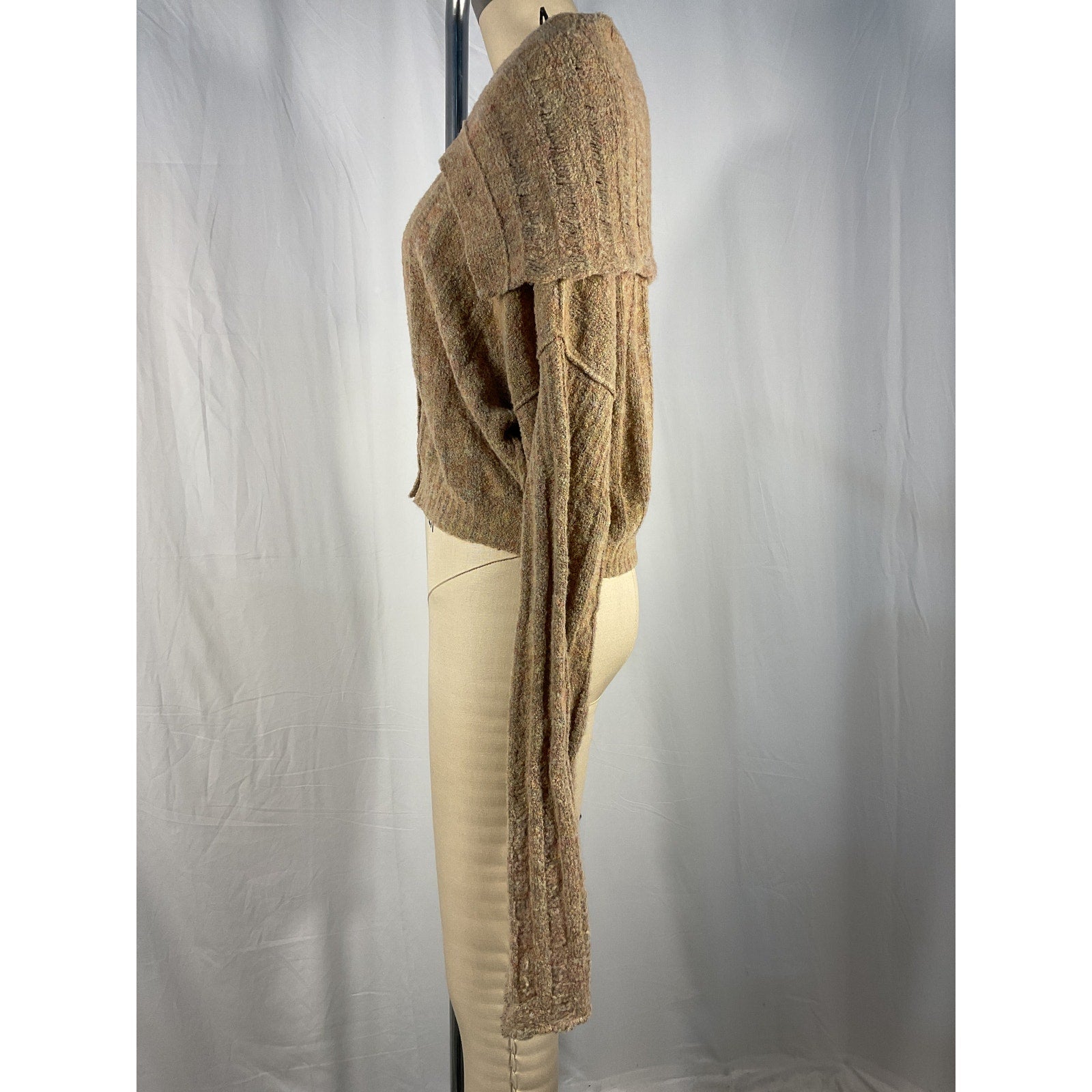 Knwls 'Cosma' Tan Wool Rib Cardigan Size M