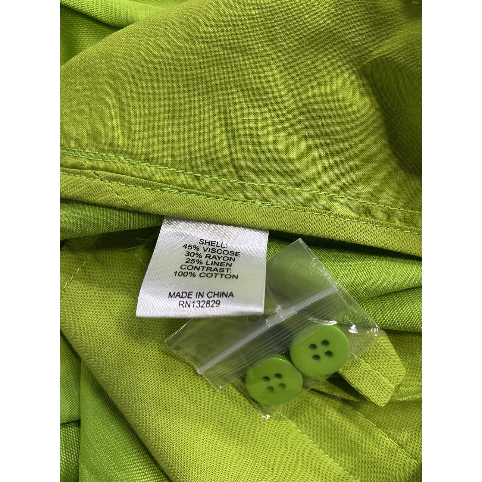 L'Academie 'Peonia' Green Sateen Pant Size XS - NWT