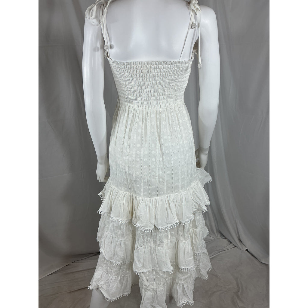 Waimari 'Romano' White Cotton Midi Dress Size S